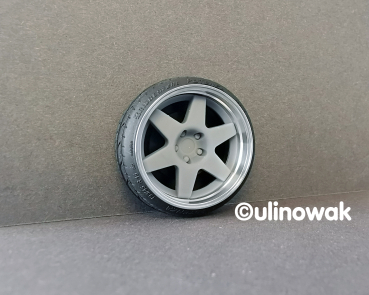 99544-16S Alufelge 1:18 Compomotive 6 Spoke-Design schmal 16 Zoll uni